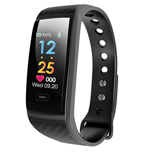 Fitness Tracker Smart Watch Wristband Color LCD Fitness Blood Pressure Heart Rate Pedometer Tracker Bluetooth Sport Bracelet (Black) …
