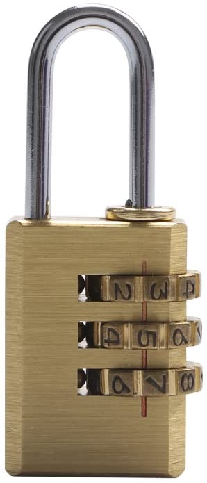 Brass Resettable Combination Padlock, Suitcase Luggage Backpack Baggage Locker Coded Lock Password Padlock 3-Digit Lock (1pcs)