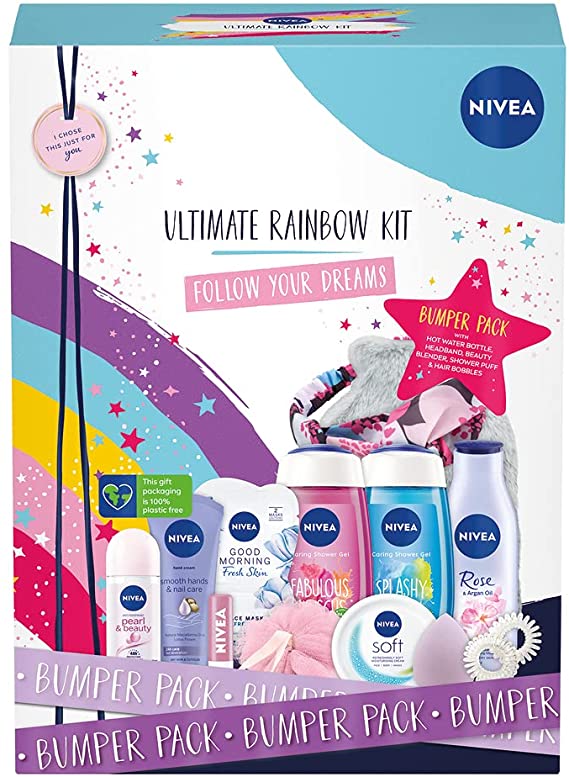 NIVEA Ultimate Rainbow Kit, 13-Piece Pampering Gift Set, Refreshing and Luxurious Gifts for Her, Gifts for Women for the Perfect Night In, Moisturising and Refreshing