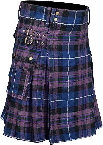 Tartan Utility Kilts For Men 8 Yard 13oz Kilt Available in Various Scottish Tartans