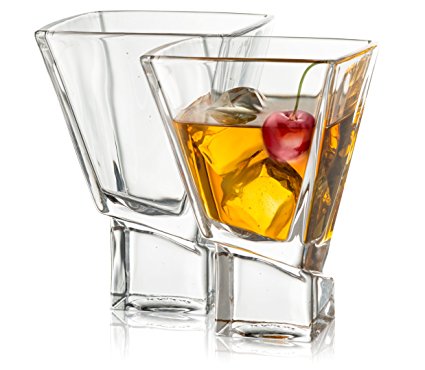 JoyJolt Carre 2-Piece Cocktail Glasses Set, 8 Ounce Martini Glasses