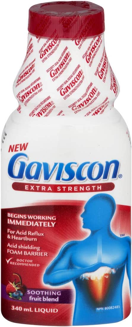 Gaviscon Gaviscon Extra Strength Liquid Fruit | Long-Lasting Acid Reflux and Heartburn Relief | 340ml 1 Count