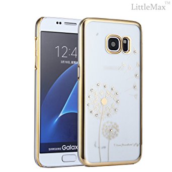 S6 Case, LittleMax (TM) [Transparent] Crystal Back Bumper Case Cover Ultra Thin Hard Clear Case for Samsung Galaxy S6 [Free Cleaning Cloth,Stylus Pen,Screen Protector] (01 Dandelion Gold)