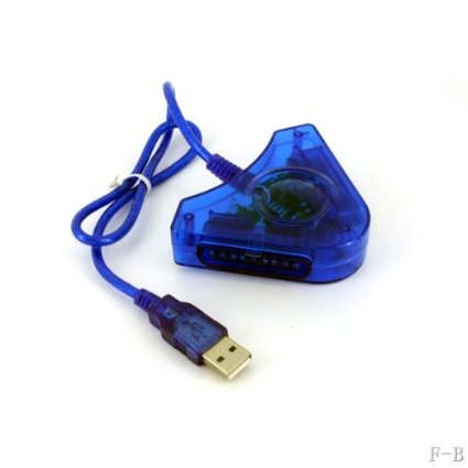 HDE PS PS2 USB Dual Controller to PC Adapter Converter
