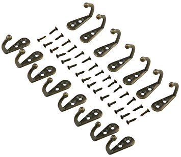 15pc Vintage Bronze Wall Mounted Single Hook Hangers – For A Rustic Feel