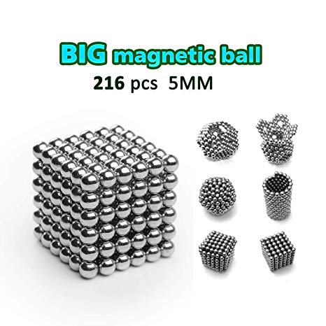 DOTSOG 2019 Upgraded Magnetic Ball, 5MM 216 Pieces Sculpture Building Blocks Toys for Intelligence DIY Educational Toys& Stress Relief for Adults