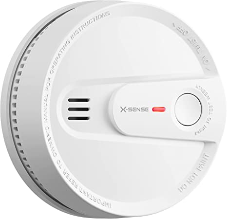 10-Year Battery Smoke Detector Alarm, X-Sense Fire Alarm with LED Indicator & Silence Button