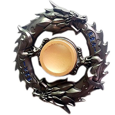 Dr nezix Metal Dragon Fidget Spinner Hand Finger Spinner Fidget EDC Toy for Relieving ADHD,Anxiety and Stress (Black)