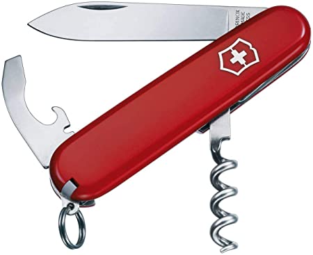 Victorinox Waiter Swiss Army Pocket Knife, Medium, Multi Tool, 9 Functions, Bottle Opener, Red