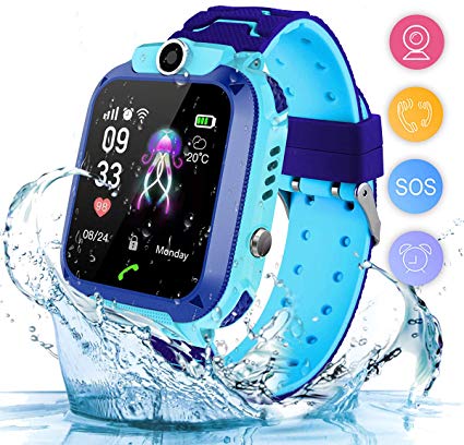 Smart Watch for Kids Waterproof LBS Tracker, Kids Watches Boys Girls with 1.44 inch Touch Screen 2-Way Calling SOS Alarm Clock Camera Kids Smartwatch Compatible with Android and iOS