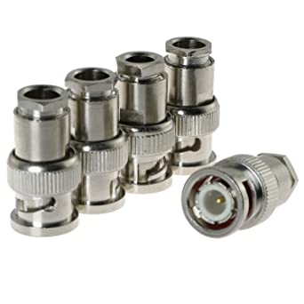 E-outstanding BNC Male RF Coaxial Connector 5PCS BNC Male Clamp Straight Solder Connector for LMR-195 RG58 RG142 RG400 Cable
