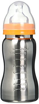 thinkbaby Stainless Steel Baby Bottle, Silver, 9 Ounce