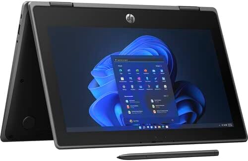 HP 2022 11.6" Pro x360 Fortis G9 Multi-Touch 2-in-1 Laptop, Intel pentium N6000 Processor, 8GB RAM, 128GB PCIe SSD, Intel UHD Graphics, 720p Webcam, HDMI, Stylus Pen, Win 11 Pro, Black