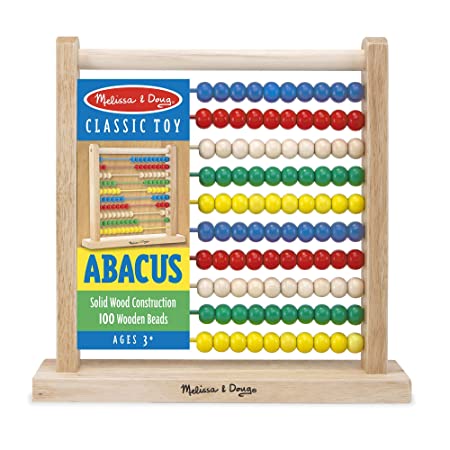 Melissa & Doug Abacus Classic Wooden Toy (Developmental Toy, Brightly-Colored Wooden Beads, 8 Extension Activities)