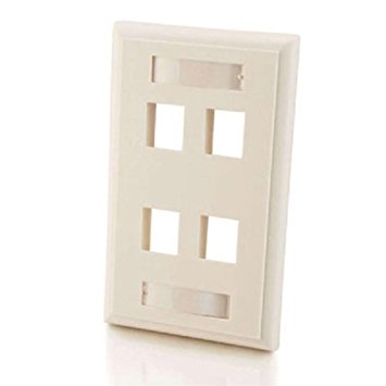 C2G/Cables to Go 03413 4-Port Keystone Single Gang Wall Plate