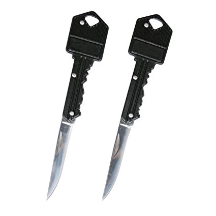 Generic Stainless Steel Mini Key Knife Folding Knife Black 2 Pack