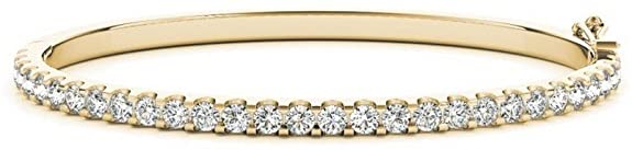 14K Yellow Gold Diamond Bangle Bracelet Value Collection