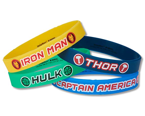 American Greetings Avengers 4, Rubber Bracelets, 4-Count