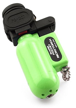 Blazer PB207CR The Torch Butane Refillable Lighter, Lime Green