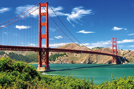 Golden Gate Bridge photo wallpaper - San Francisco bridge emblem California mural - XXL poster 82.7 Inch x 55 Inch