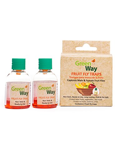 GreenWay Fruit Fly Trap | Natural Liquid Attractant, Ready To Use Bottle | Safe, Non-Toxic with No Insecticides or Odor, Eco Friendly, Kid and Pet Safe