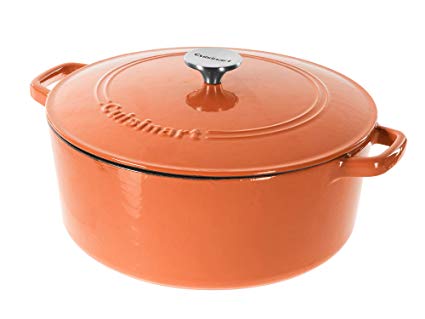 Cuisinart Cast Iron Casserole, Terracotta Orange, 7-Quart