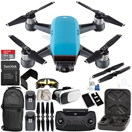 DJI Spark Portable Mini Drone Quadcopter (Sky Blue)   DJI Spark Remote Controller EVERYTHING YOU NEED Essential Bundle