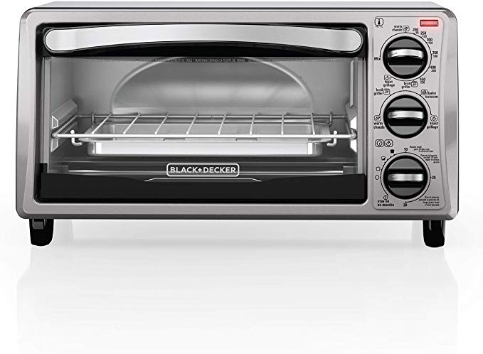 BLACK DECKER TO1313SBD Decker To1313Sbd 4Slice Toaster Oven, Black (Renewed)