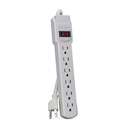 CyberPower GS60304 Power Strip 6-Outlets 3-Foot Cord White