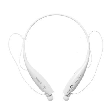 Bluetooth Wireless HandFree Sports Stereo Headsets Neckband Style Earphones Universal white