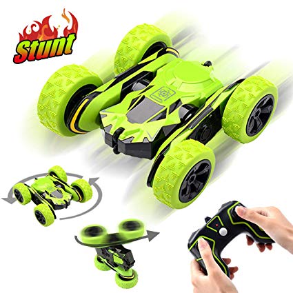Toys for 5-12 Year Old Boys Remote Control Car for Kids Stunt RC Cars 2.4 GHz RC Crawler Off Road Truck 360 Degree Rotation Summer Beach Toy Gifts for Children Green Christmas Birthday Gifts