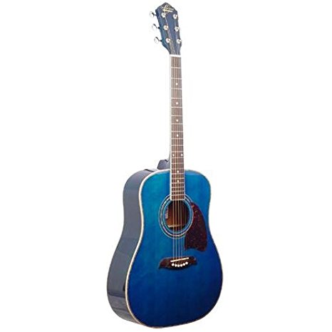 Oscar Schmidt OG1TBL 3/4 Size Dreadnought Acoustic Guitar (High Gloss Blue)