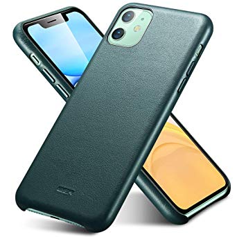 ESR Premium Real Leather Designed for iPhone 11 Case - Slim Full Leather Phone Case [Supports Wireless Charging] [Scratch-Resistant] Protective Case for iPhone 11 2019 - Green