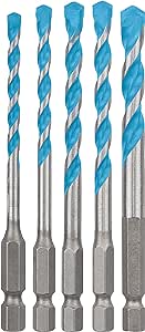 Bosch Professional 5x Coffrets de forets Expert HEX-9 MultiConstruction (pour Béton, Ø 4-8 mm, Accessoires Perceuse à percussion)