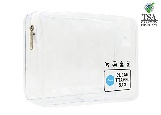 TSA Approved Clear Travel Toiletry Bag | Airline Carry On Bag | Quart Sized -Carry-On Luggage - Travel Backpack for Liquids and Bottles 3 1 1 Kit