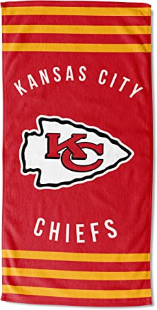 Northwest NFL Kansas City Chiefs Unisex-Adult Beach Towel, 30" x 60", Stripes