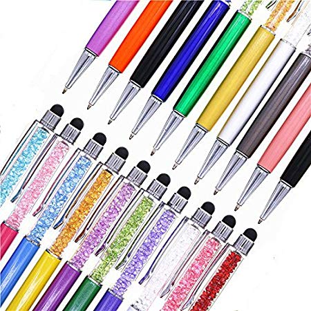 Pen Bling sets Pen Rhinestones Crystal Metal Ballpoint Pens Fine Black Ink Office Supplies(package of 10)