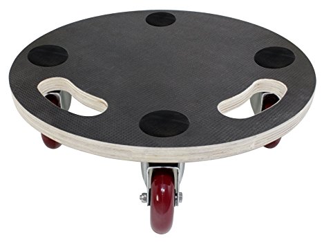 Move-It 3363 Premier 15-Inch Round Wood Platform Dolly, 530-lb Load Rating