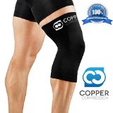Copper Compression TM Infused Fit Recovery Knee Sleeve - Highest Copper Content GUARANTEED and Highest Quality Copper  Wear Anywhere Large