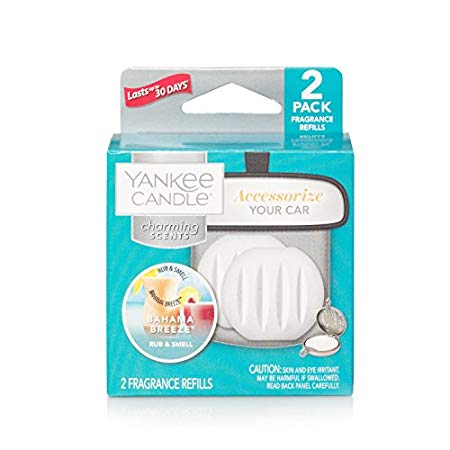 Yankee Candle Charming Scents Car Air Freshener Refill 2-Pack, Bahama Breeze