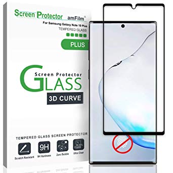 amFilm Glass Screen Protector for Galaxy Note 10 Plus, Note 10  (2019) Tempered Glass, Dot Matrix with Easy Installation Tray (Not Compatible with The Fingerprint Scanner)