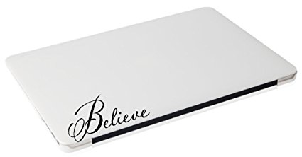 Laptop MAC - Believe religious apple macbook funny decal - matte black skins stickers