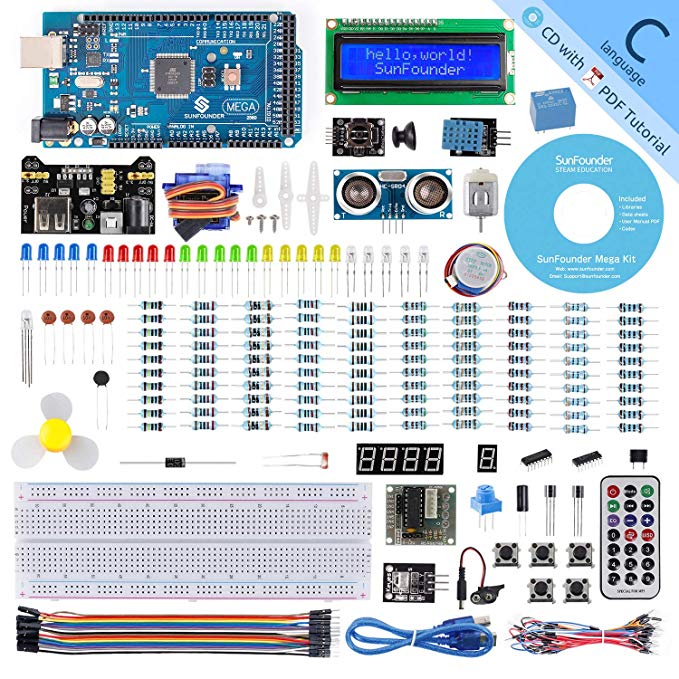 SunFounder Mega 2560 R3 Project Super Starter Kit for Arduino UNO R3 Mega2560 Mega328 Nano,25 Tutorials Included