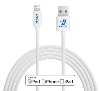 iXCC 10ft Extra Long Apple MFi Certified Lightning 8pin to USB Charge and Sync Cable for iPhone SE/5/5s/6/6s/Plus/iPad Mini/Air/Pro -White