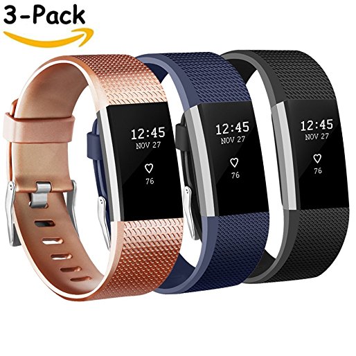 Vancle Fitbit Charge 2 Bands, Replacement Bands for Fitbit Charge 2 HR Sport Wristbands Small Large