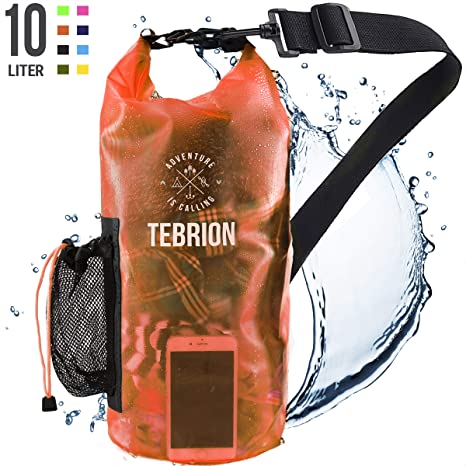 TEBRION 10L / 10L + 20L Premium 100% Waterproof Dry Bag Thick & Lightweight - Roll Top Sack Keep Gear Dry and Safe Perfect for Kayaking, Rafting, Boating, Surfing - Various Colors & High Value Sets!