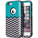 ULAK iPhone 6s Plus Case  iPhone 6 Plus 55 inch Case Hybrid Case with Dual Layer Hard PC Soft Silicone Green Tribal-Black