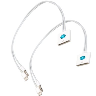 Bundle of 2 Highly Exceptional 8 Pin to 30 Pin Adapter with Audio Cable (White.White)