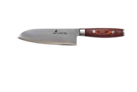 ZHEN Japanese VG-10 3-Layer Forged Steel Santoku Chef Knife 7-Inch