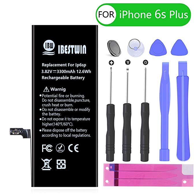 Battery for iPhone 6s Plus, IBESTWIN 3300mAh High Capacity Battery Replacement for iPhone 6s Plus with Full Remove Tool Kit and Adhesive-36 Months Warranty